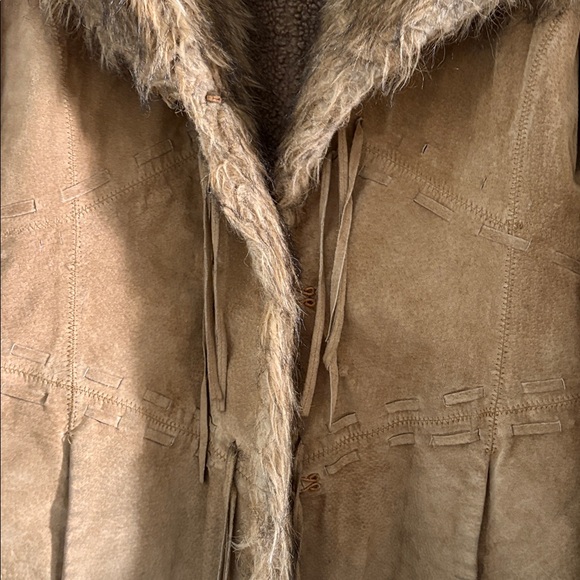 XOXO Women's Brown Faux Shearling Hooded Coat - Picture 3 of 8